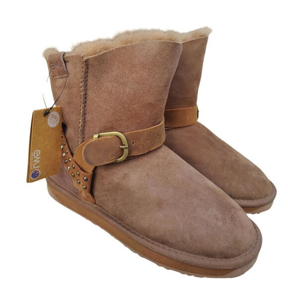 New Tan suede Emu lined Bootie sz 10 - Picture 3 of 6